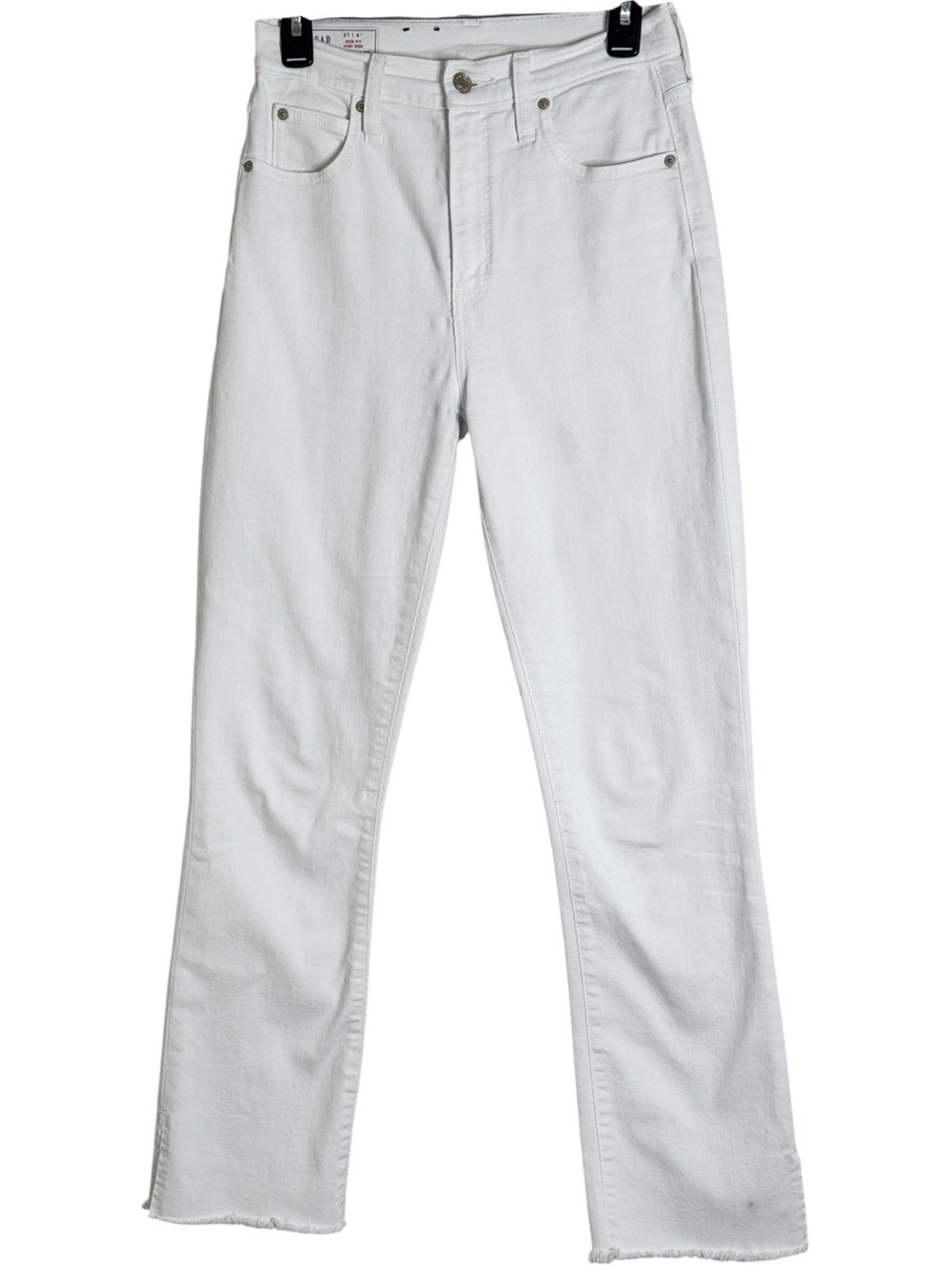 GAP White Kick Fit High-Rise Split Hem Jeans Tall Inseam White size 27